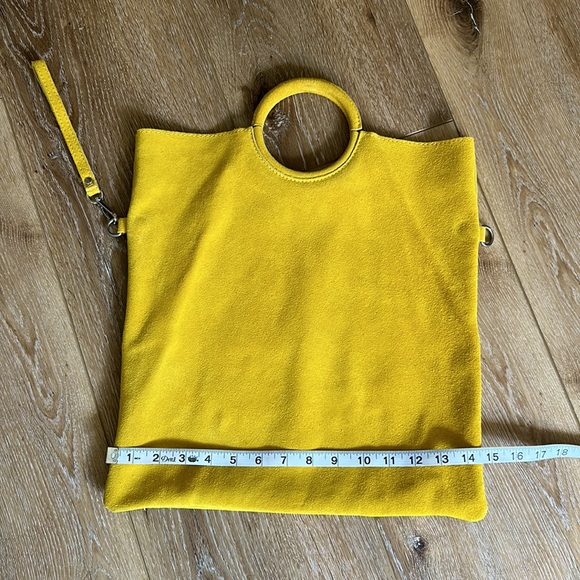 Ochre yellow suede purse / handbag new - Picture 5 of 9